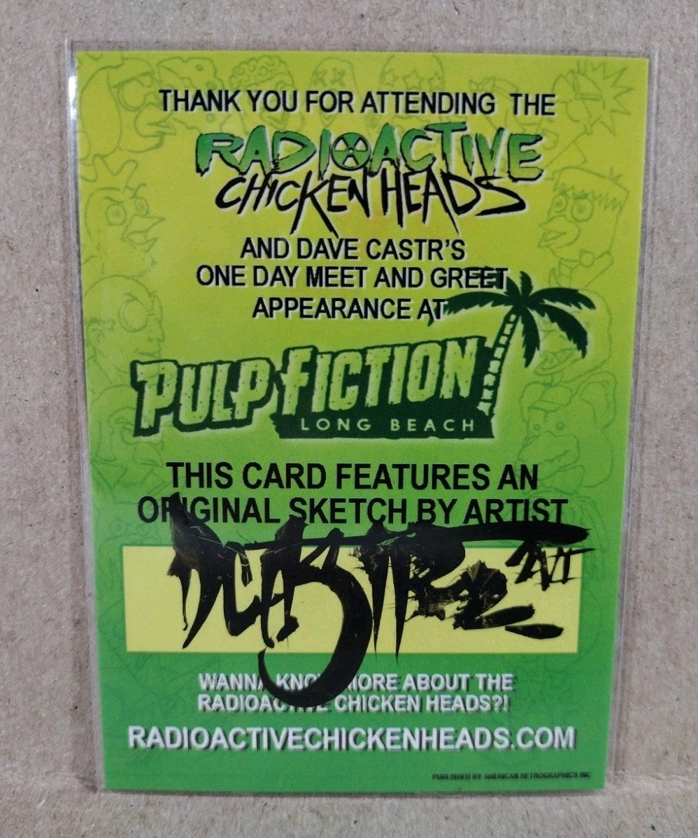 Radioactive Chicken Heads Exclusive Sketch Card W Original Punky Rooster Art