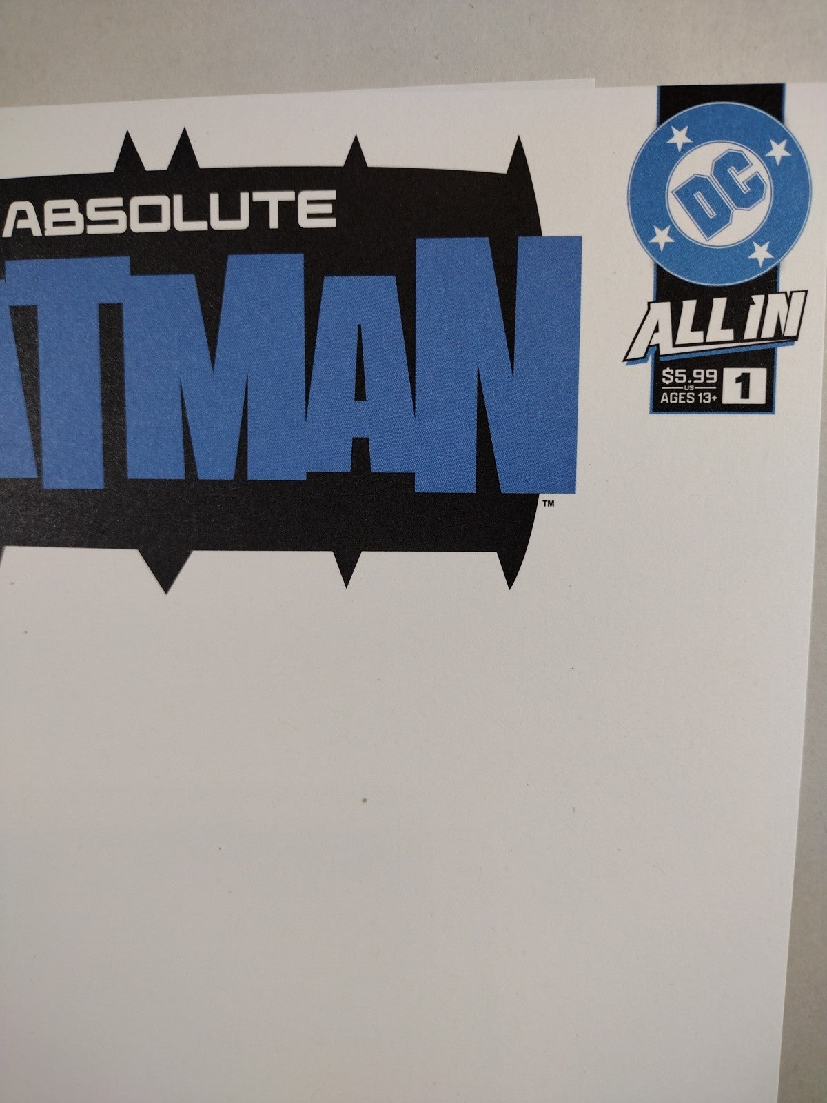 ABSOLUTE BATMAN 1 (2024) DC Blank Sketch Variant Cover 1st Print CAMEO JOKER NM
