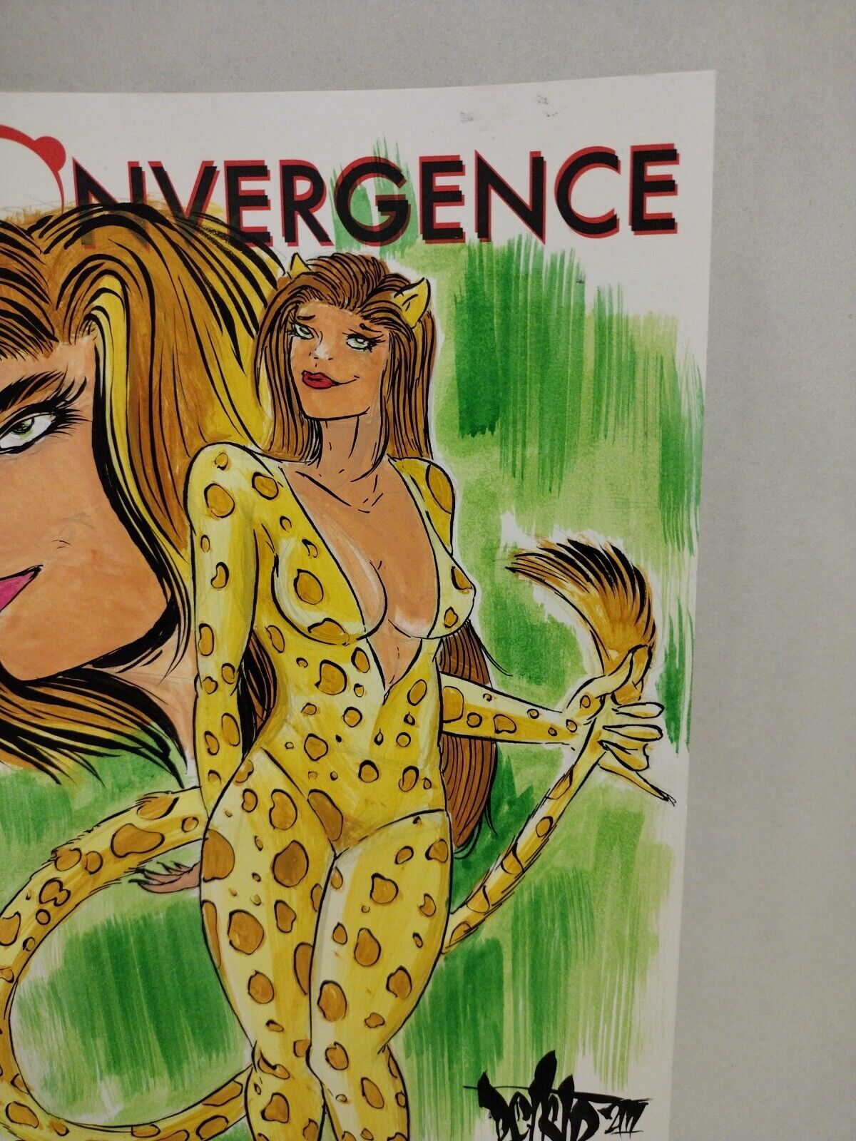 Convergence 1 (2015) Blank Sketch Variant DC Comic w Original DCastr Cheetah COA