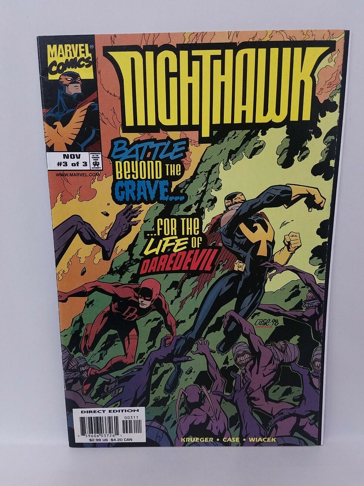 Nighthawk (1998) Complete Comic Set #1 2 3 Daredevil Richard Case Jim Krueger 