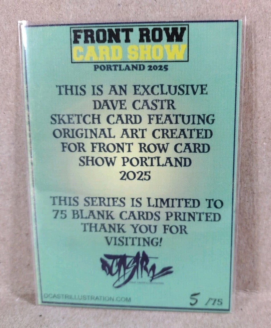 DCastr (2025) Front Row Show Exclusive Sketch Card W Original Megavolt Art