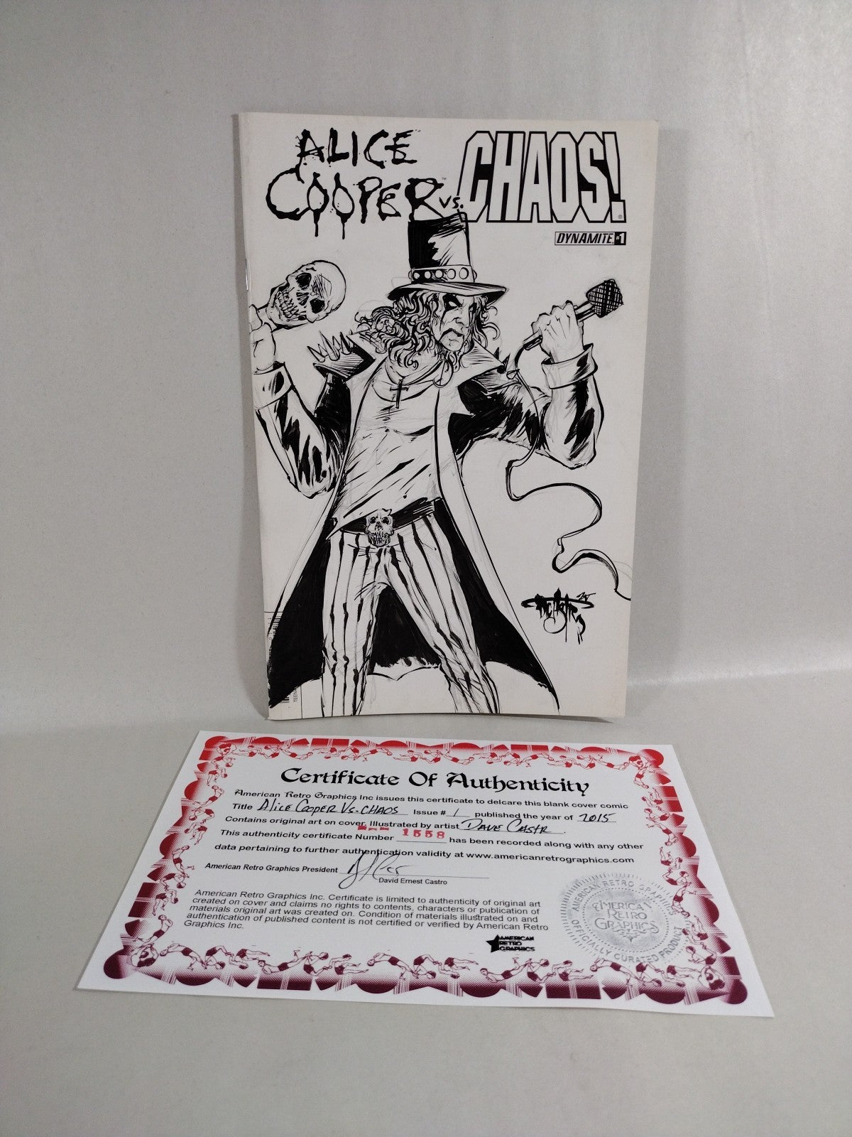 Alice Cooper vs Chaos 1 (2015) Dynamite Sketch Cvr Variant W Comic Original Art 