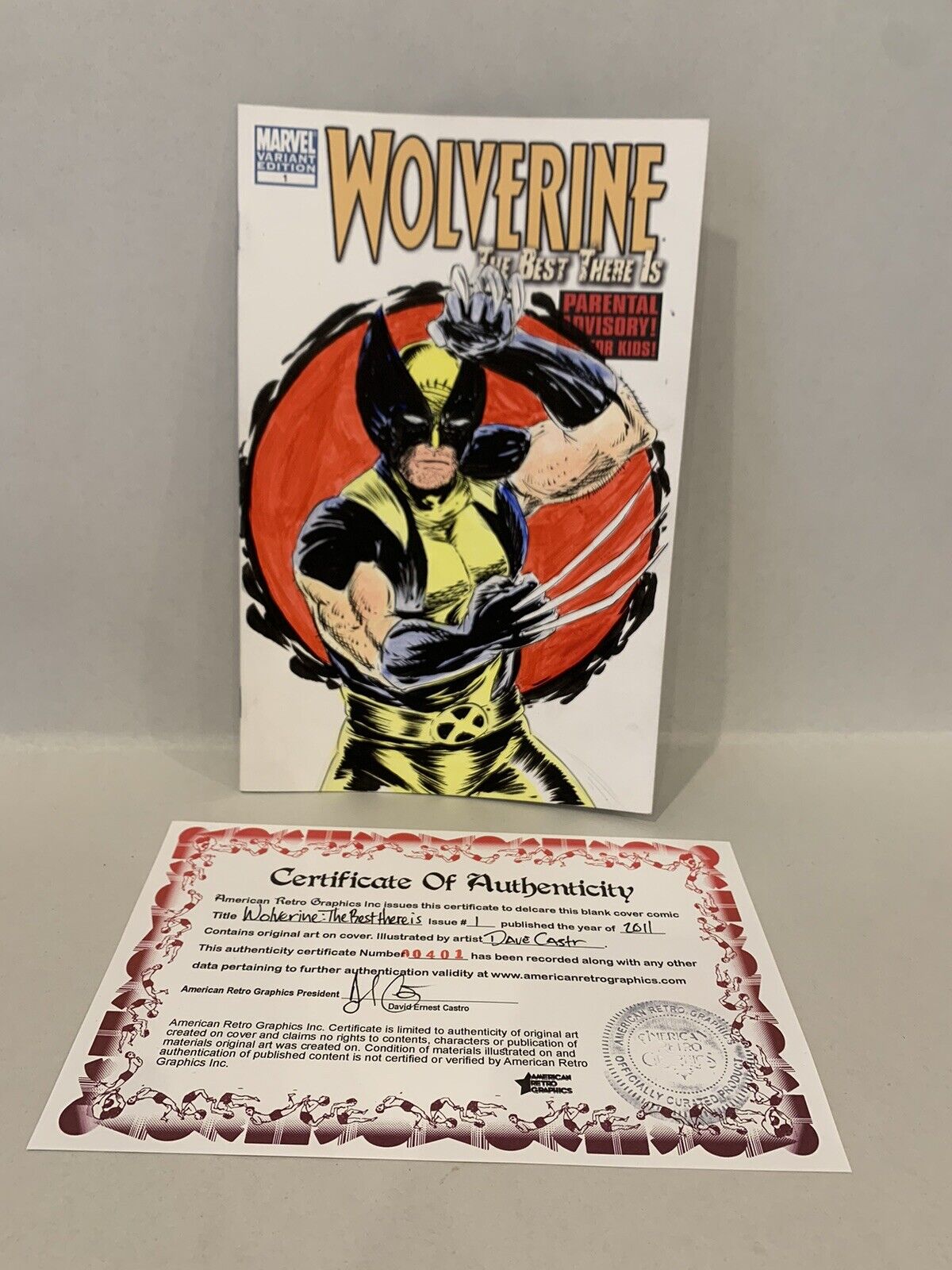 WOLVERINE THE BEST #1 Blank Cover Variant Marvel Comic w Original DAVE CASTR Art