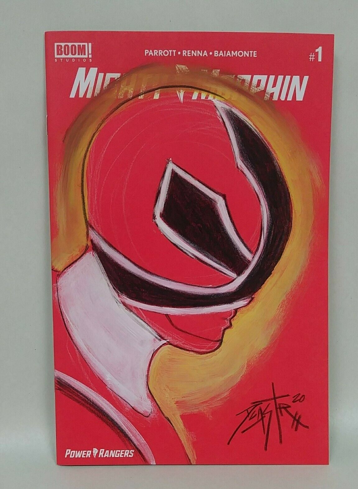 MMPR #1 (2020) Red Blank Cover Variant Comic W Ninja Steel Red art