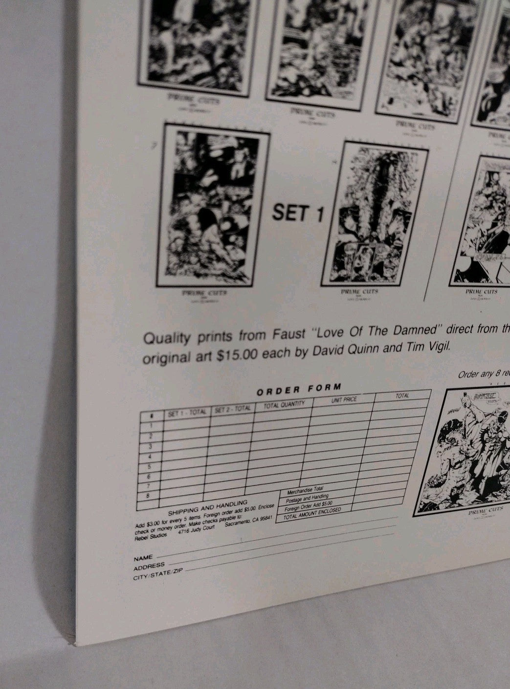 FAUST LOVE OF THE DAMNED Act 8 (1991) Rebel Studios Comic Tim Vigil 1st Print VF