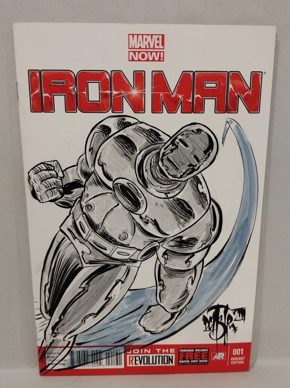 Iron Man #1 Blank Variant Cover Marvel Comic 2013 w Original Dave Castr Art