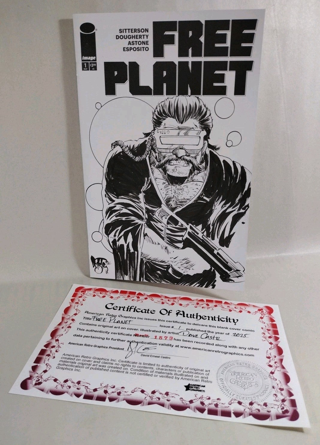 Free Planet #1 (2025) Image Comic Sketch Cover Variant W Original Dave Castr Art