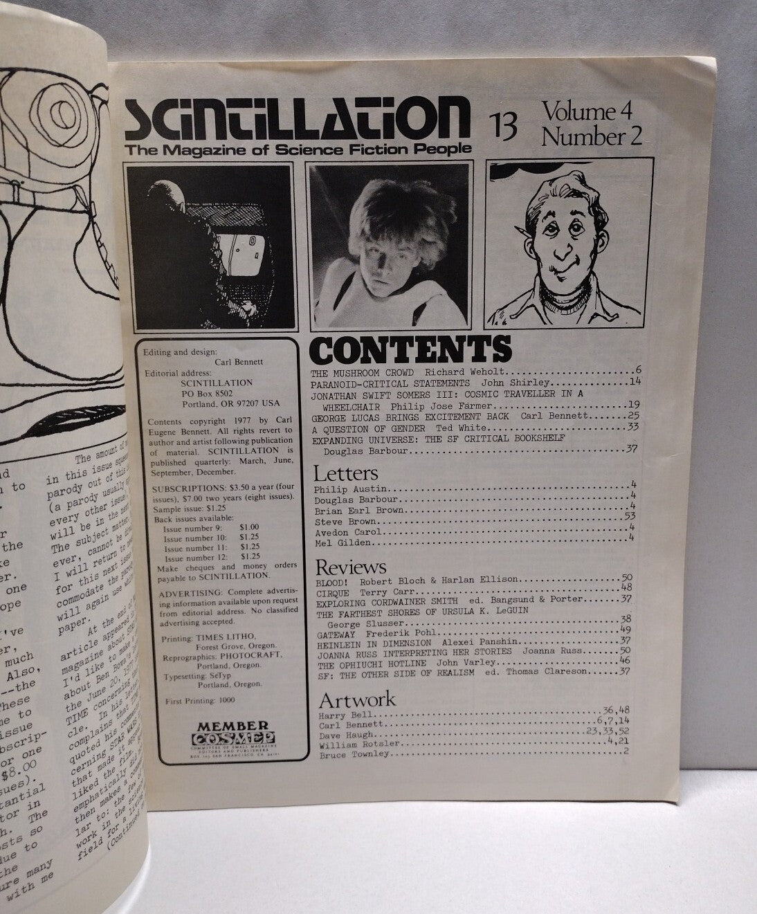 Scintillation Science Fiction Magazine #13 (1977) Carl Eugene Bennett Star Wars