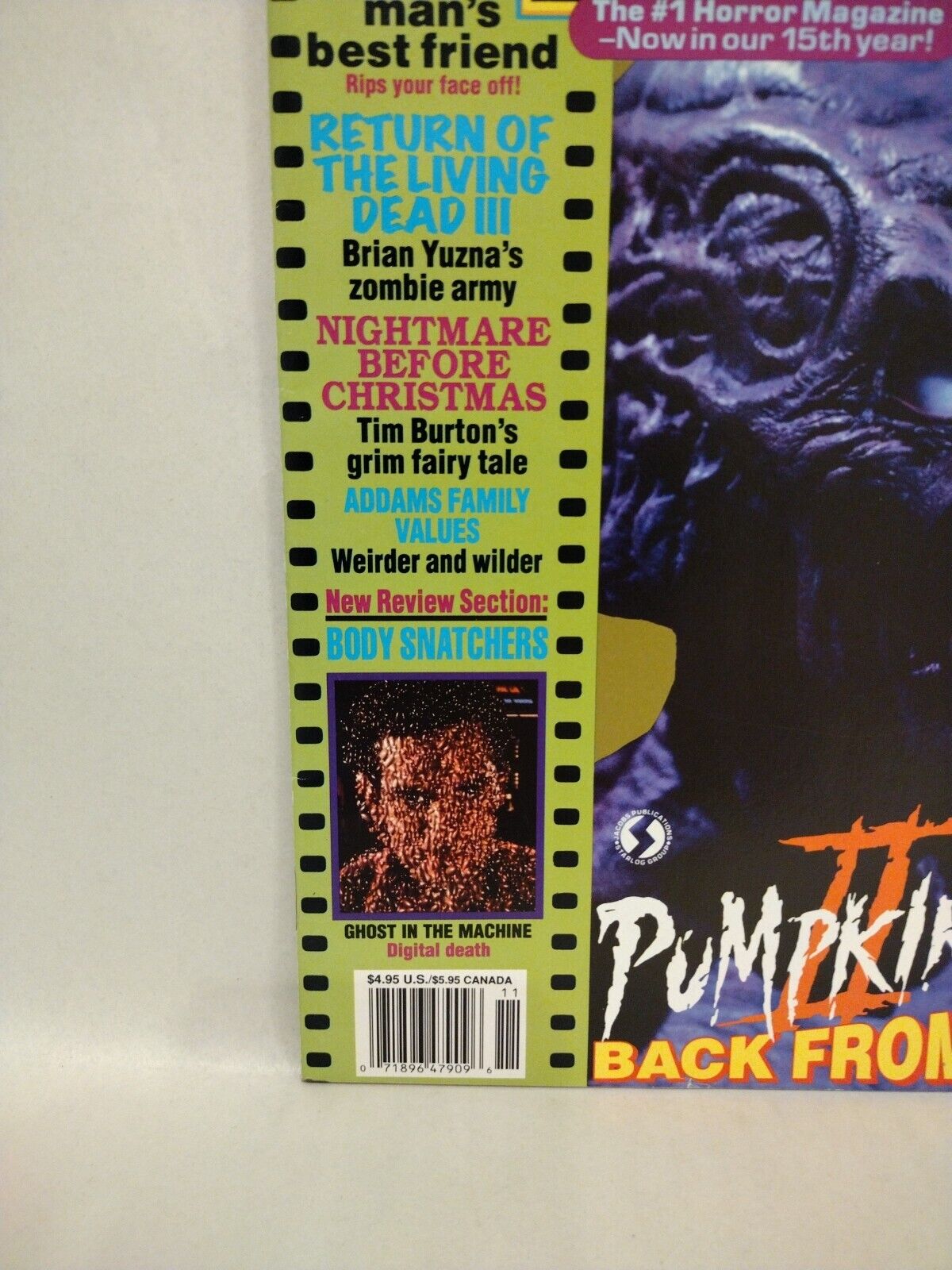 FANGORIA Magazine #128 (1993) Pumpkinhead II RTOLD III Man's Best Friend Burton