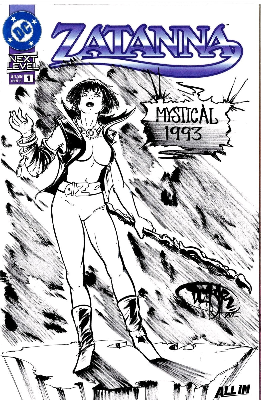 Zatanna #1 (2026) DC All In Comic Sketch Cover Variant W Original Dave Castr Art