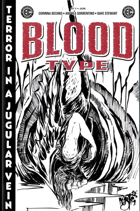 Blood Type #1 (2025) Oni EC Comic Sketch Cover Variant W Original Dave Castr Art