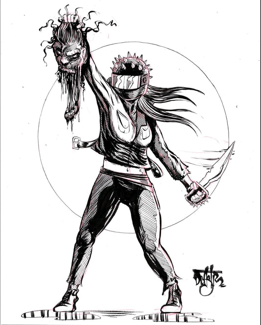 She That Kills The Dead (2025) Original 9 X 12" Dave Castr Inked Art W COA