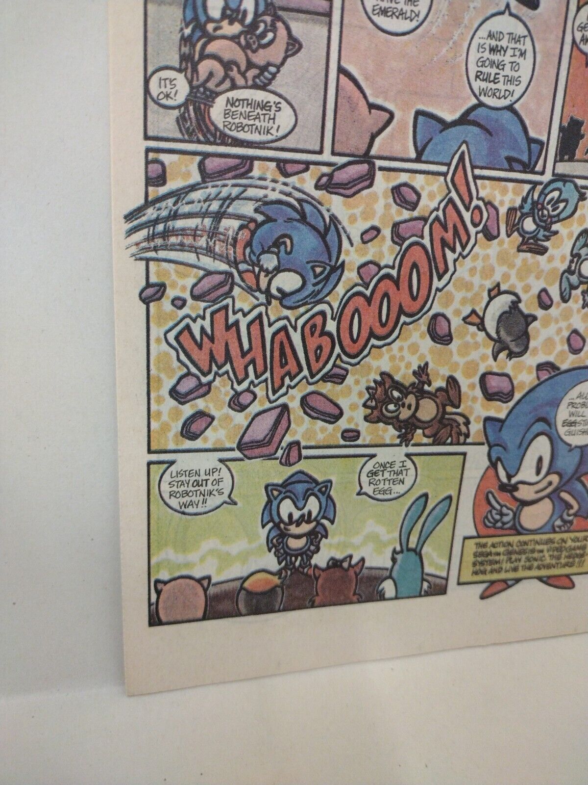 Sonic The Hedgehog #1 (1991) Newsprint Sega Games Insert Comic 1st Appearance 