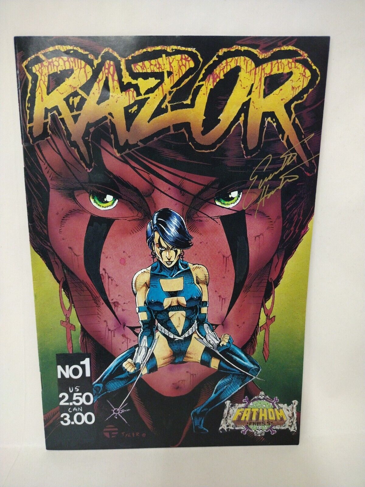 Razor #1 (1992) Fathom Press Signed And #'d W COA 1st Full Appearance