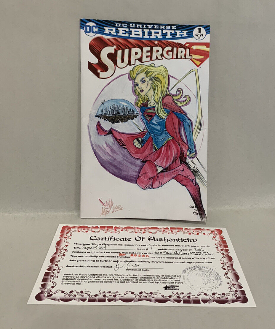 SUPERGIRL (DC REBIRTH) #1 Blank Variant Cover Comic W Original Art Dave Castr