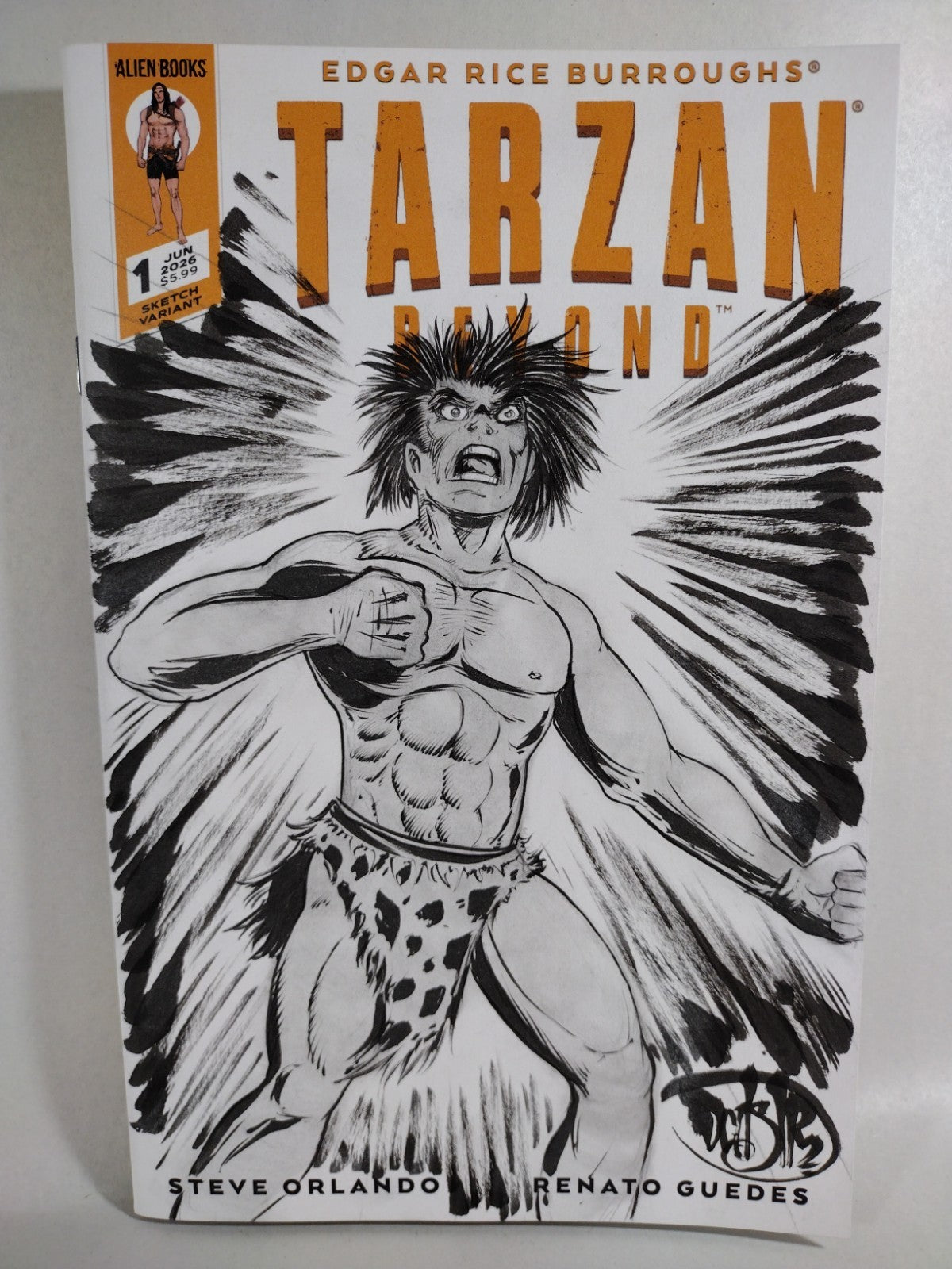 Tarzan Beyond #1 (2026) Alien Books Sketch Cover W Original Dave Castr Art