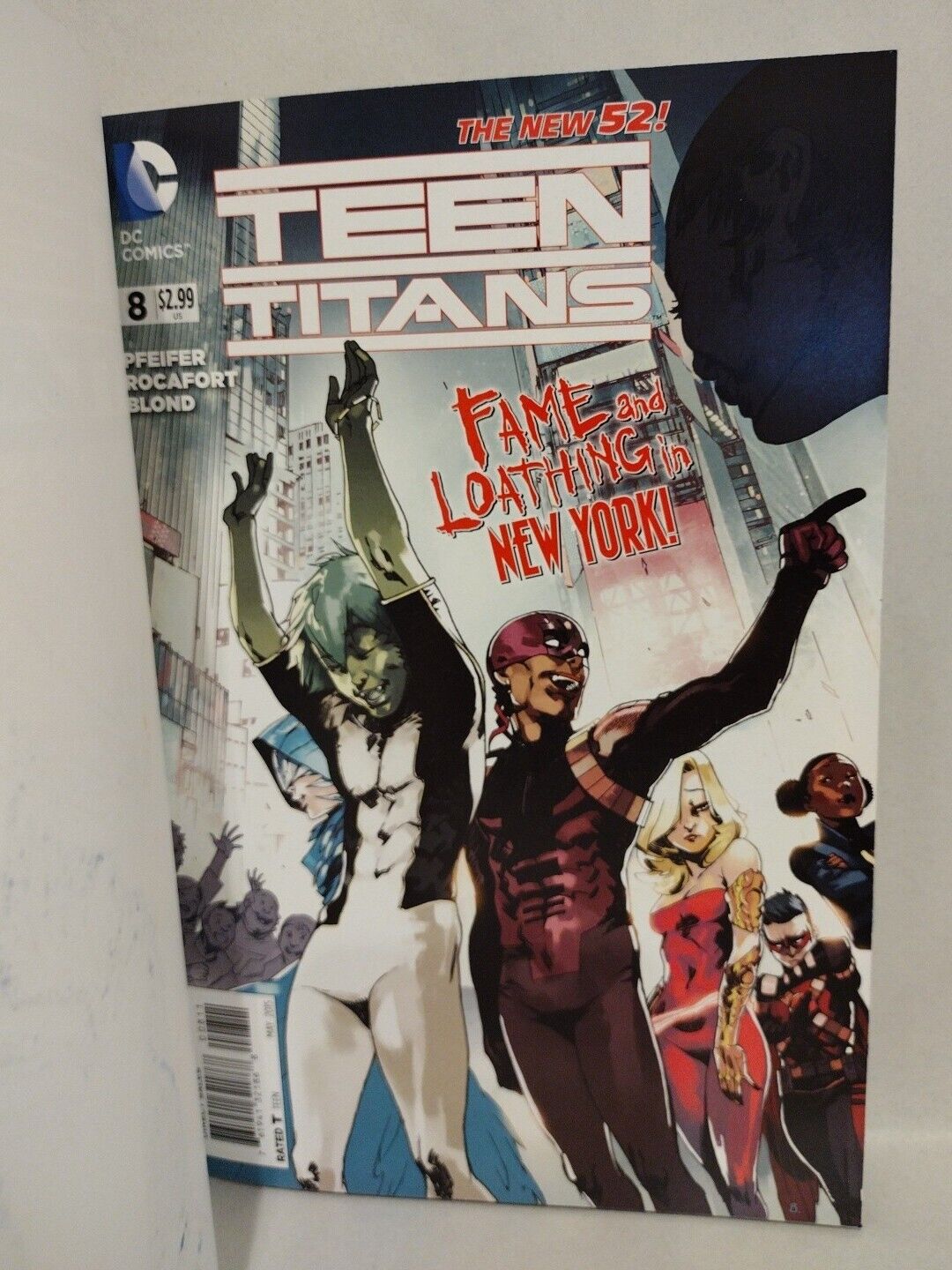 Teen Titans #8 (2015) DC Sketch Variant Comic W Original Dave Castr Raven Art