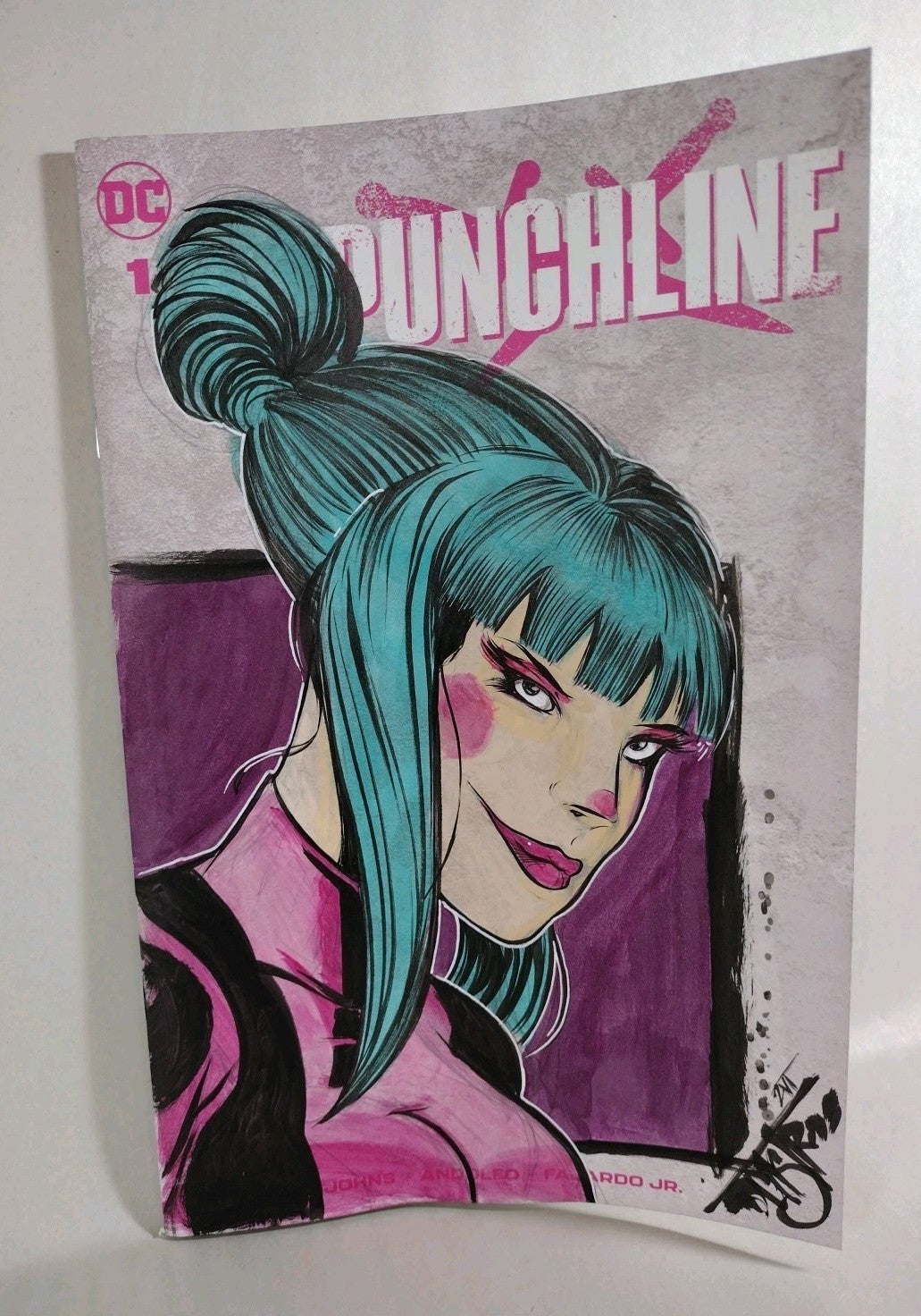Punchline #1 (2021) DC Comic Sketch Cover W Original Dave Castr Art