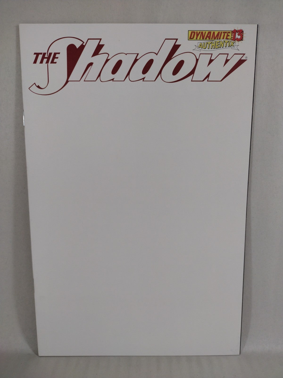 The Shadow #13 (2013) Dynamite Authentix Blank Sketch Variant Cover Comic New NM