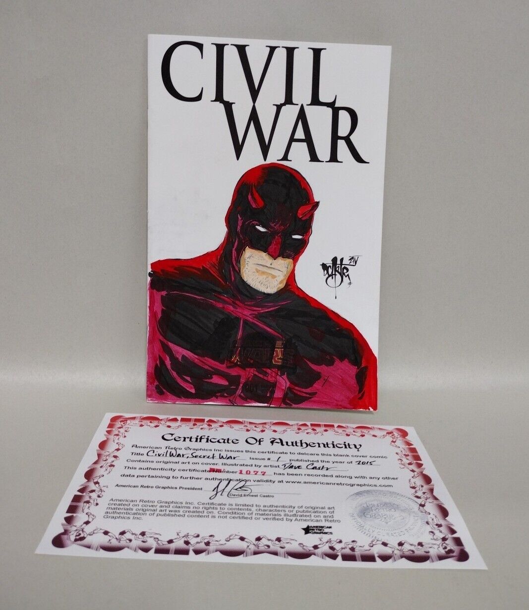 Secret Wars: Civil War #1 (2015) Blank Cover Variant W Original DCastr Art