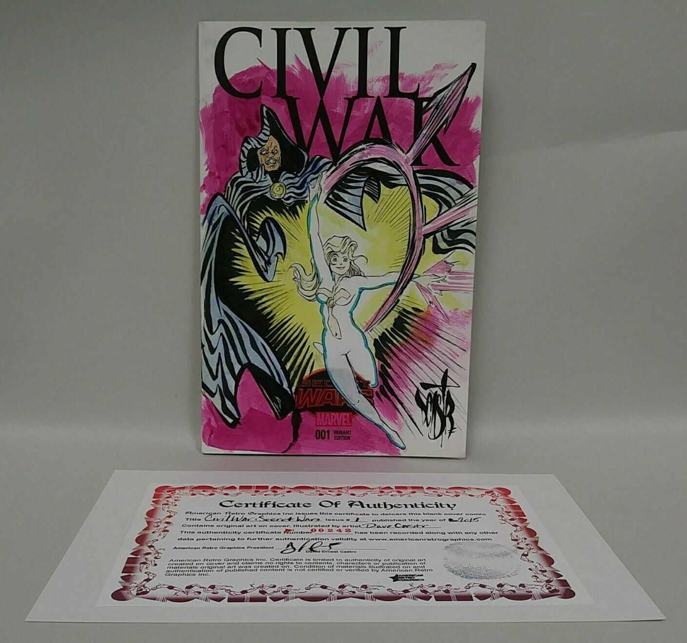 Civil War Secret Wars #1 (2015) Blank Cover Comic W Original Cloak Daggar Art