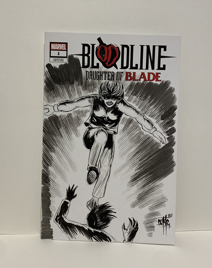 BLOODLINE DAUGHTER OF BLADE 1 Blank Variant Cover Comic Original Art Dave Castr