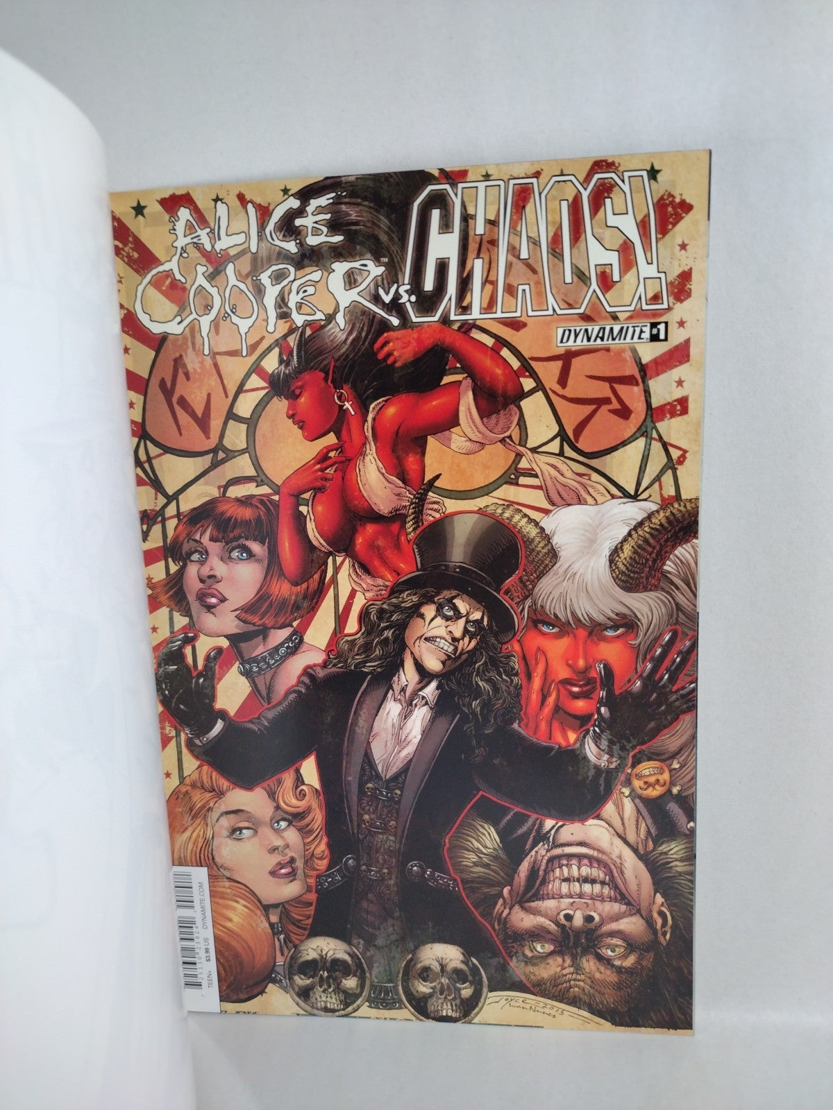 Alice Cooper vs Chaos 1 (2015) Dynamite Sketch Cvr Variant W Comic Original Art 