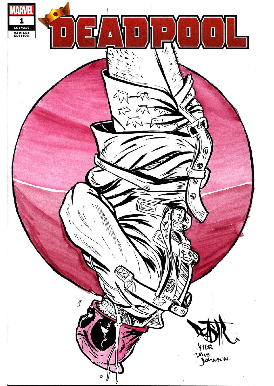 Deadpool #1 (2020) Marvel Sketch Cover Variant Comic W Original Dave Castr Art