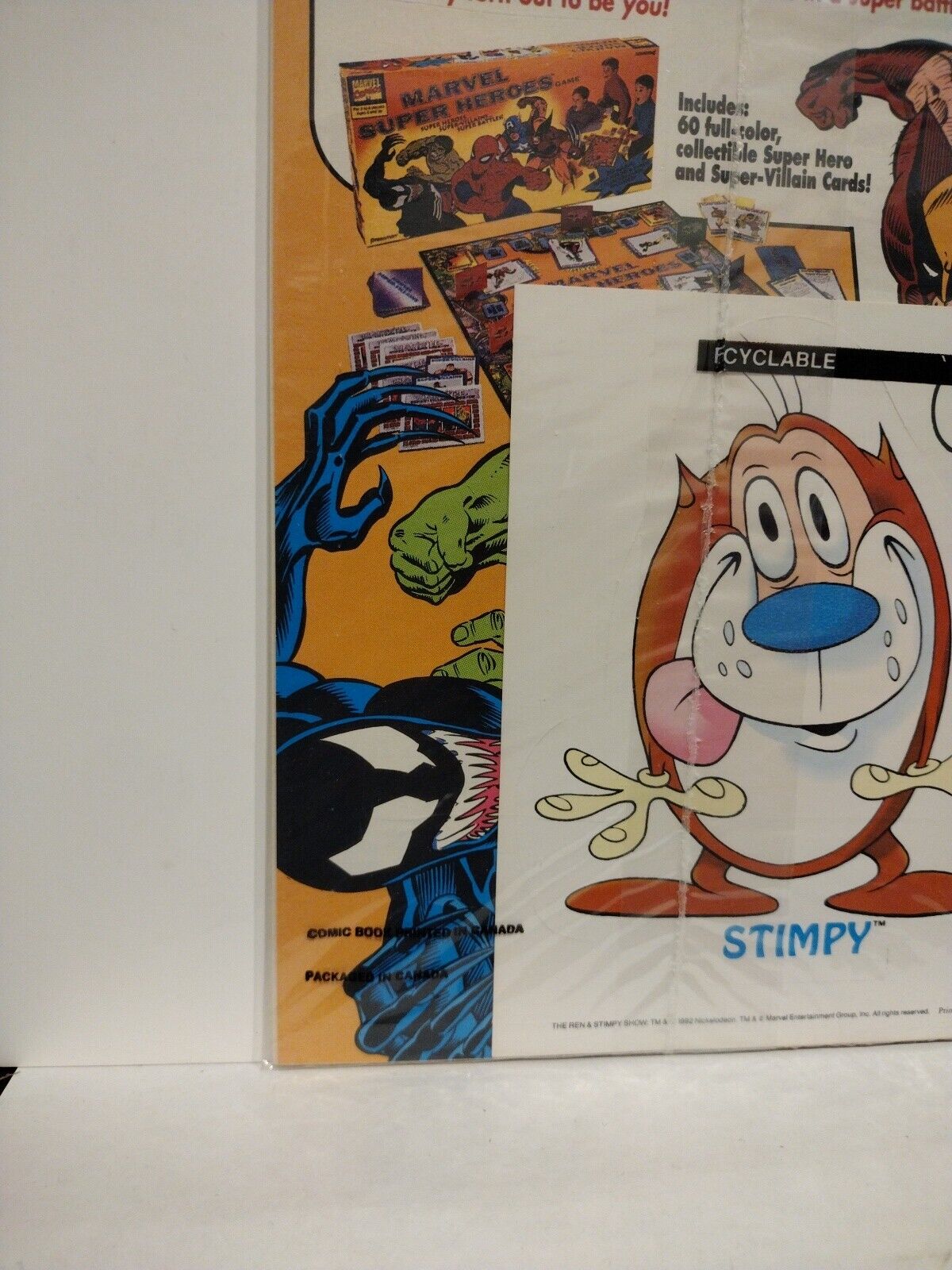 Ren And Stimpy #1 (1992) Marvel Nicktoons Comic Sealed W Card Stand