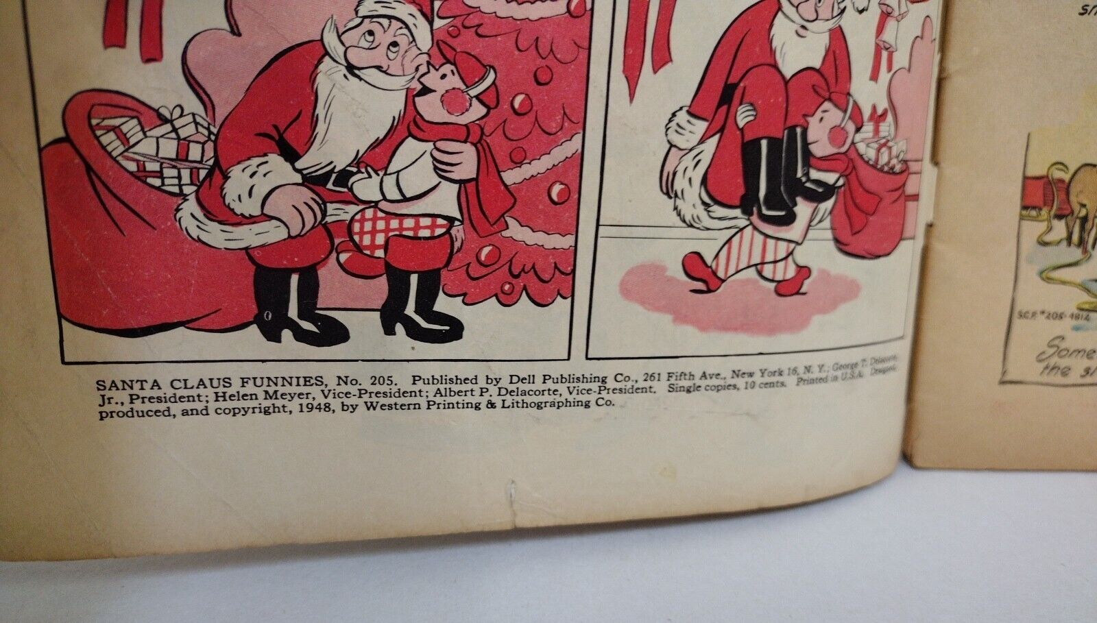 Santa Claus Funnies #205 (1948) Dell Comic Walt Kelly Cover Art X-Mas Anthology 