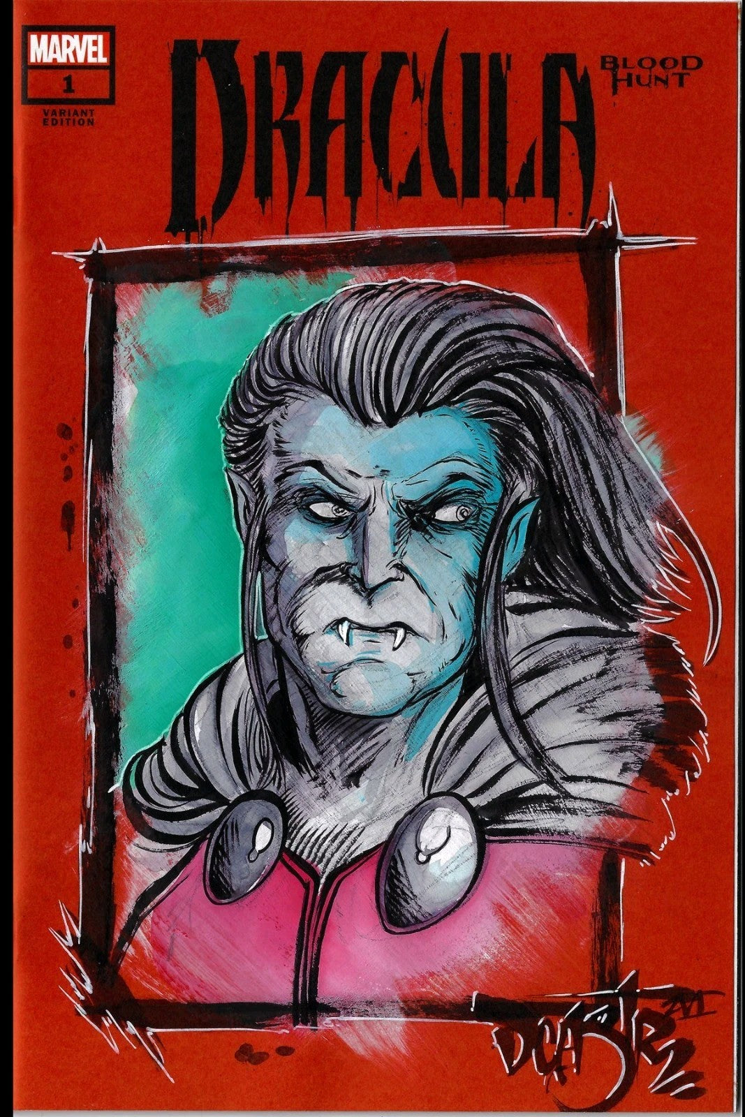 Dracula Blood Hunt #1 (2024) Marvel Comic Red Sketch Var W Original DCastr Art