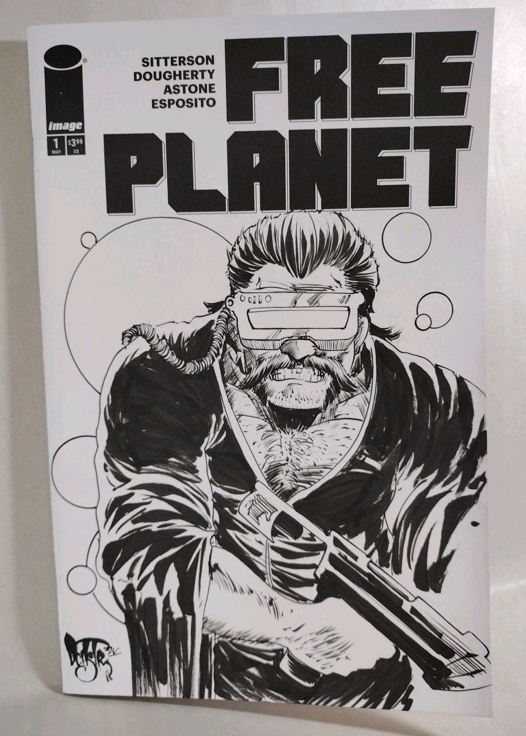 Free Planet #1 (2025) Image Comic Sketch Cover Variant W Original Dave Castr Art