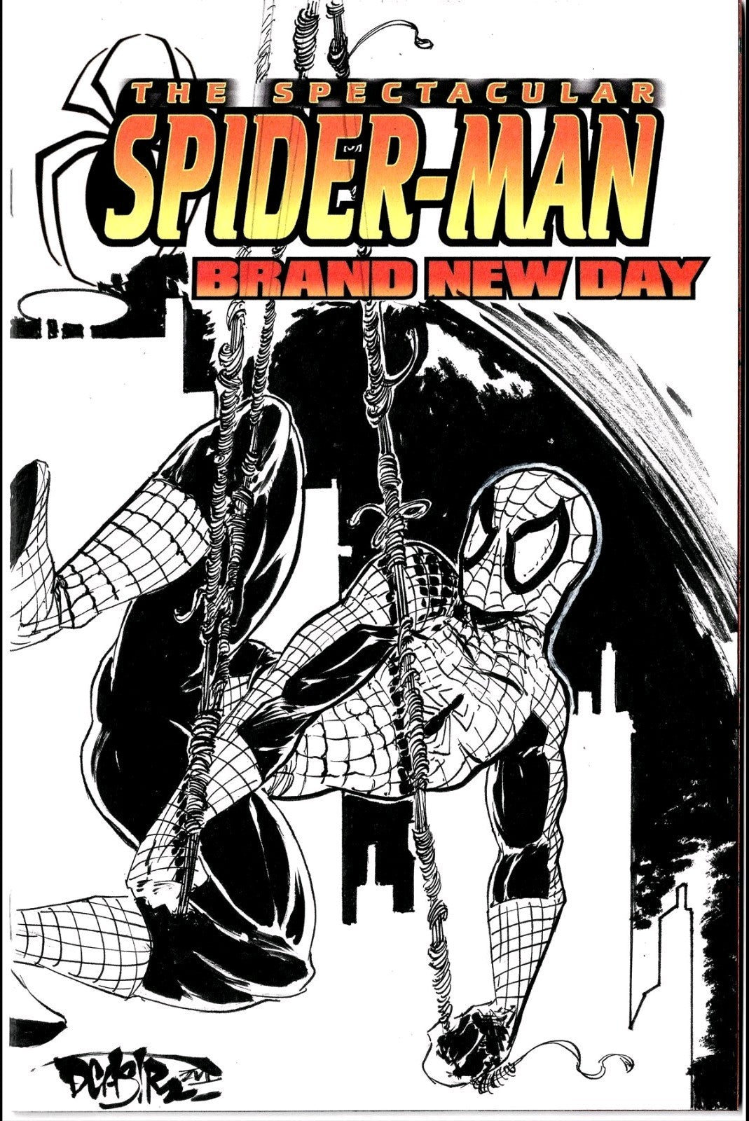 Spectacular Spider-Man Brand New Day 1 Marvel Sketch Cover W Original DCastr Art