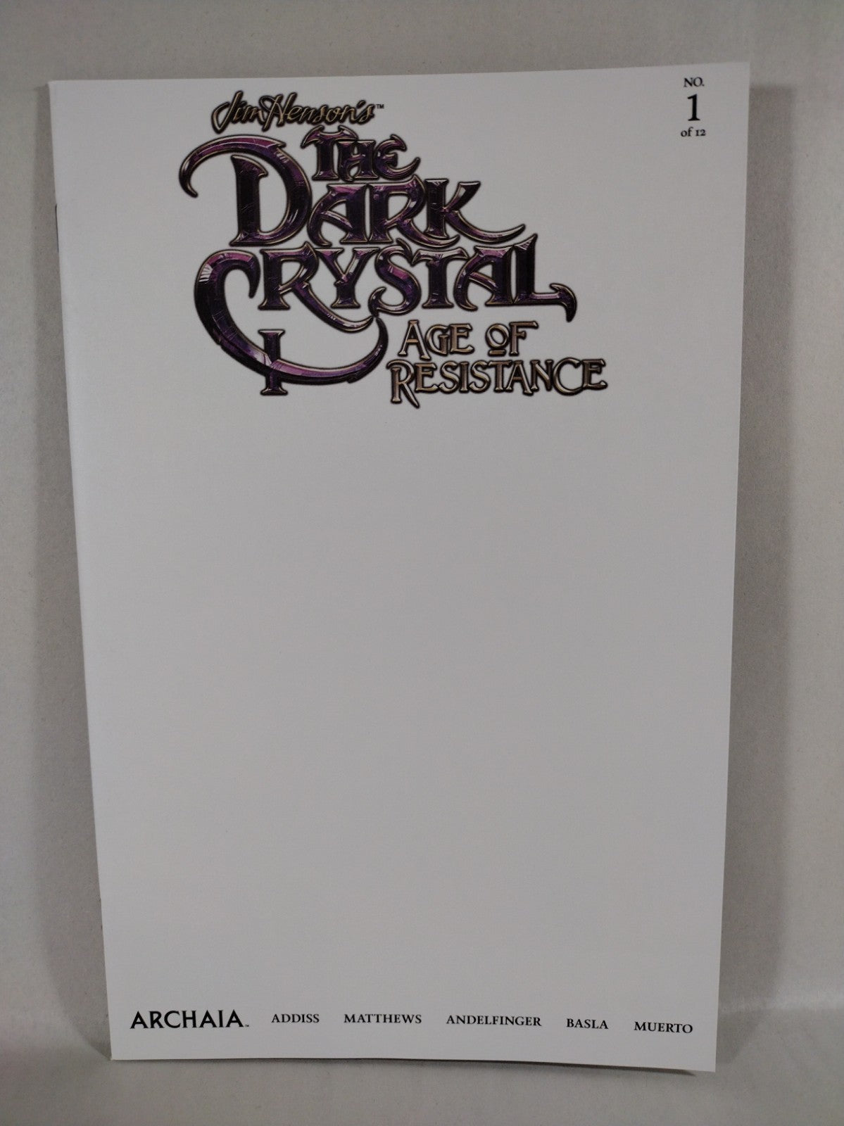 Dark Crystal Age of Resistance #1 (2019) Archia Blank Variant Corrected Cover NM
