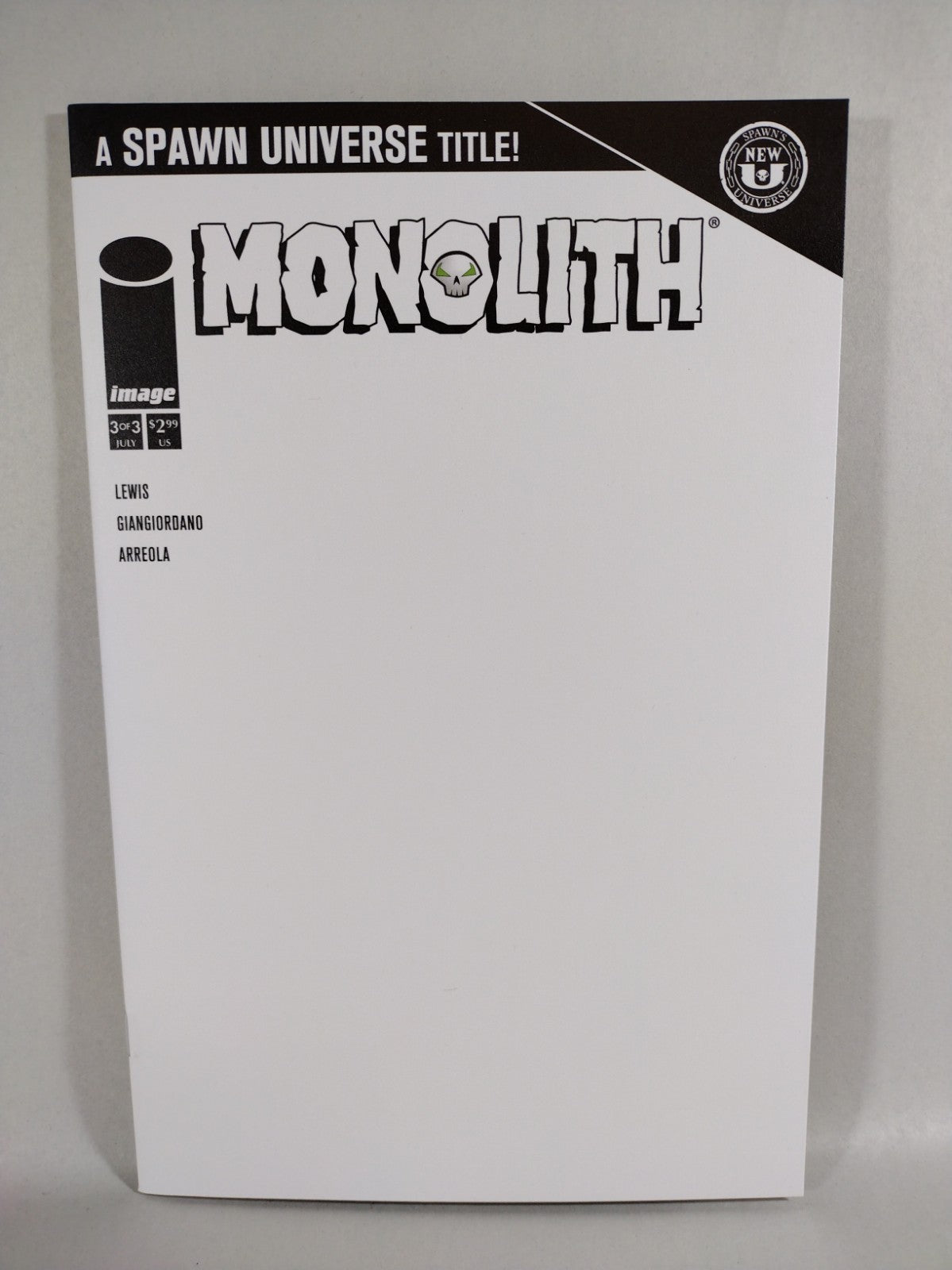 Monolith #3 (2024) Image Comic Blank Sketch Cover Variant Spawn Universe New NM