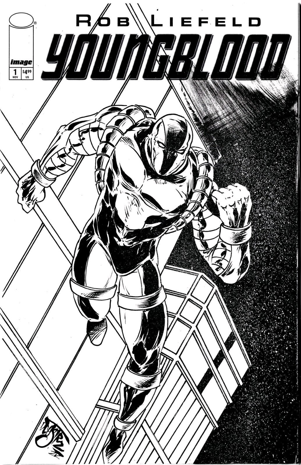 Youngblood #1 (2025) Rob Liefeld Image Sketch Cover Comic W Original DCastr Art