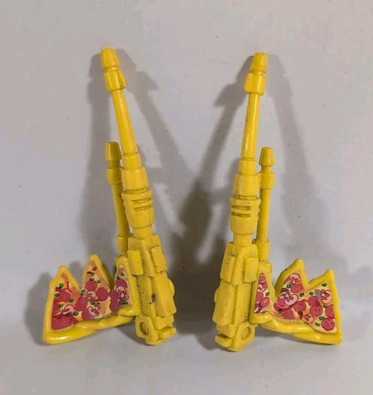 1993 TMNT Pizza Powered Turtle Prop Side-swipin Loaded Yellow Machine Gun Set