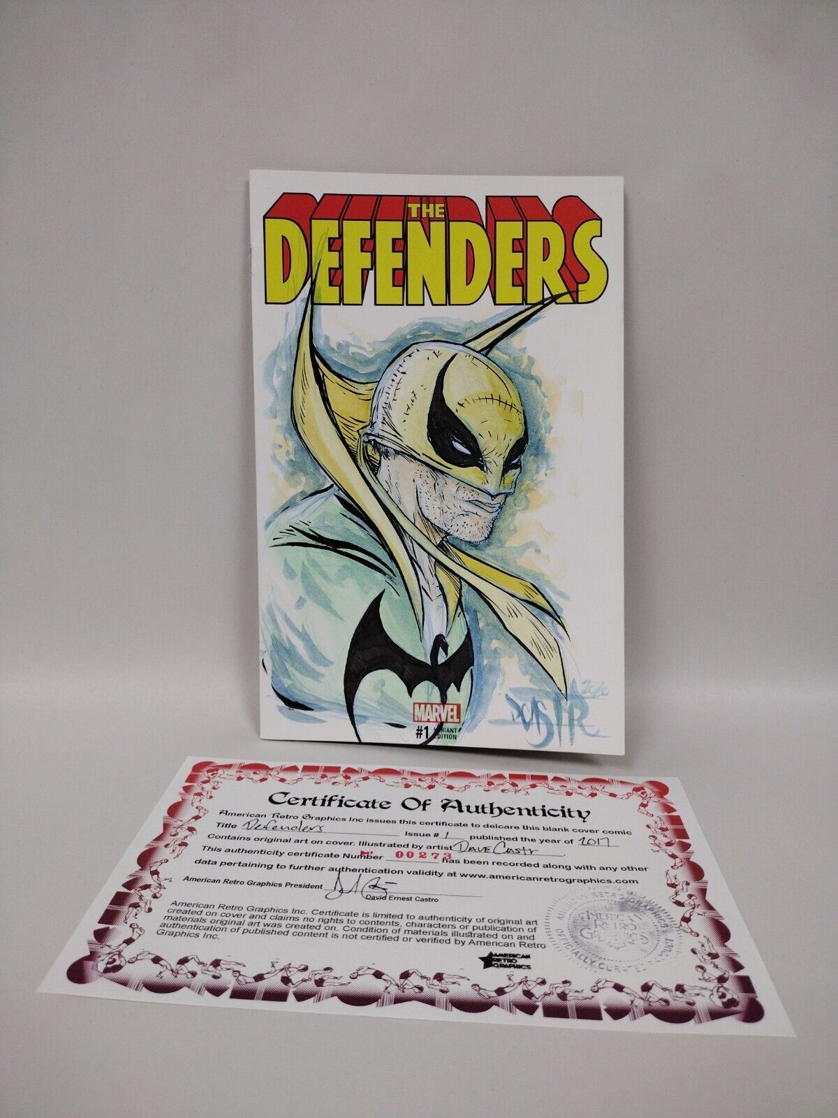 Defenders #1 (2017) Marvel Sketch Cover Comic Original Dave Castr Iron Fist Art
