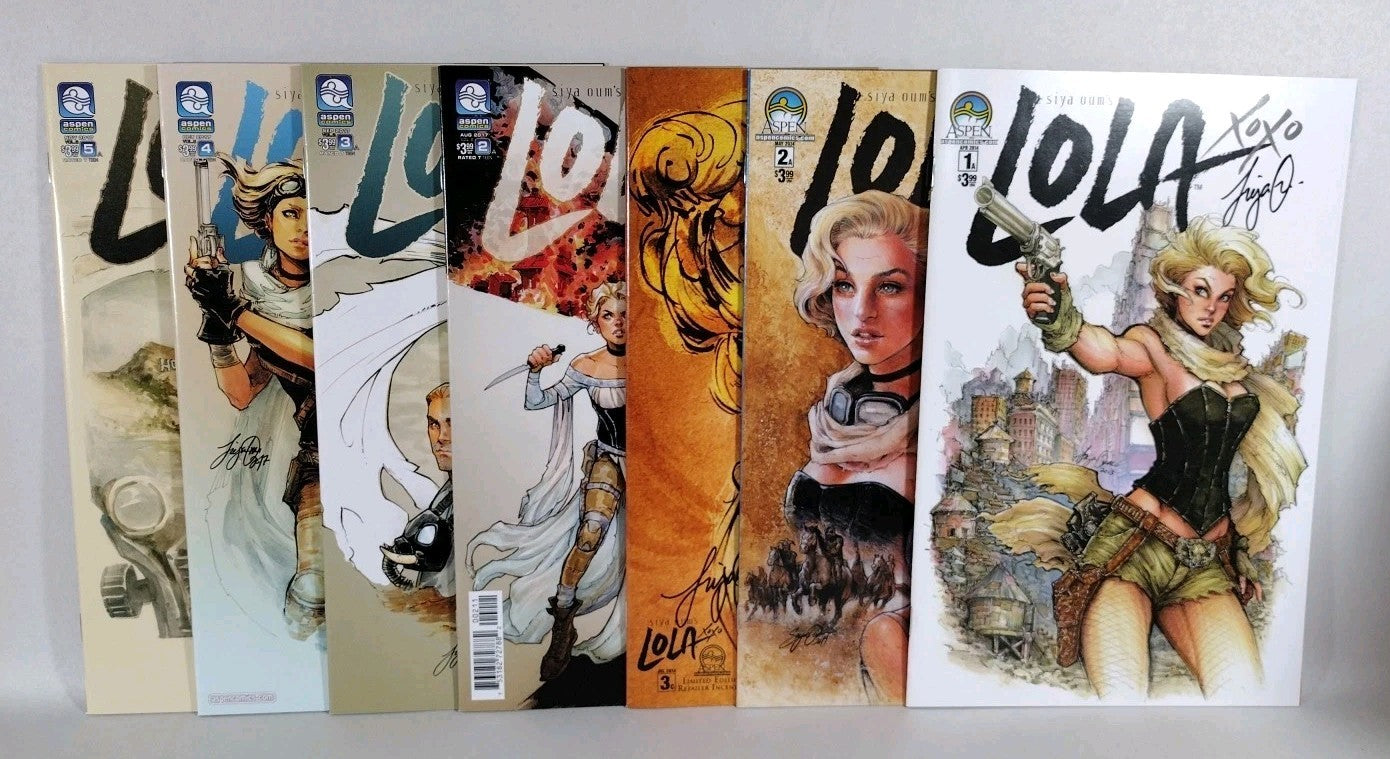 Lola XOXO (2014) Aspen Comic Lot Set 1 2 3 Signed (2017) 2 3 4 5 Siya Oum VF-NM