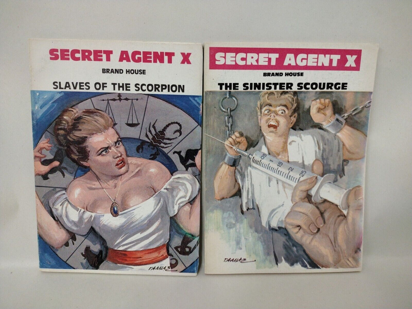 Secret Agent X Pulp Digest Novel Lot Of 8 Jim Hanos Limited Athens Reprints 