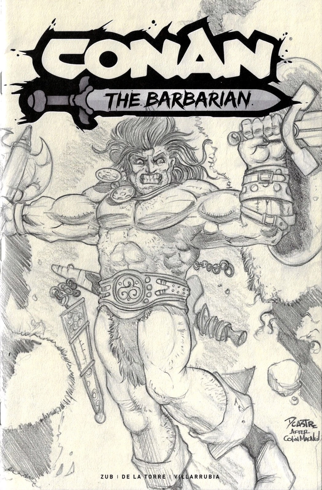 Conan #1 (2023) Titan Comic Sketch Cover Variant W Original Dave Castr Art