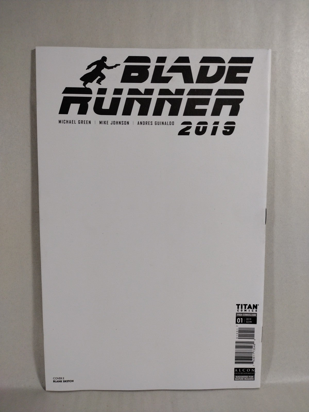 Blade Runner 2019 #1 (2019) Titan Comic Blank Sketch Variant Cover Comic New NM