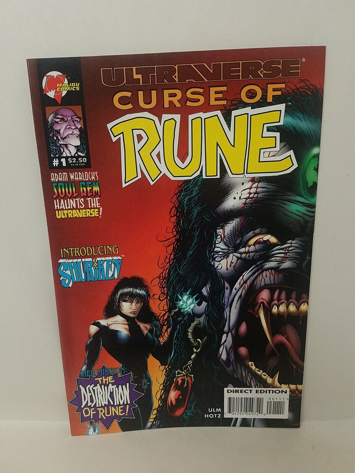 Curse Of Rune #1 (1995) Malibu Comic Lot Of 2 Kyle Hotz Connecting Cover Marvel