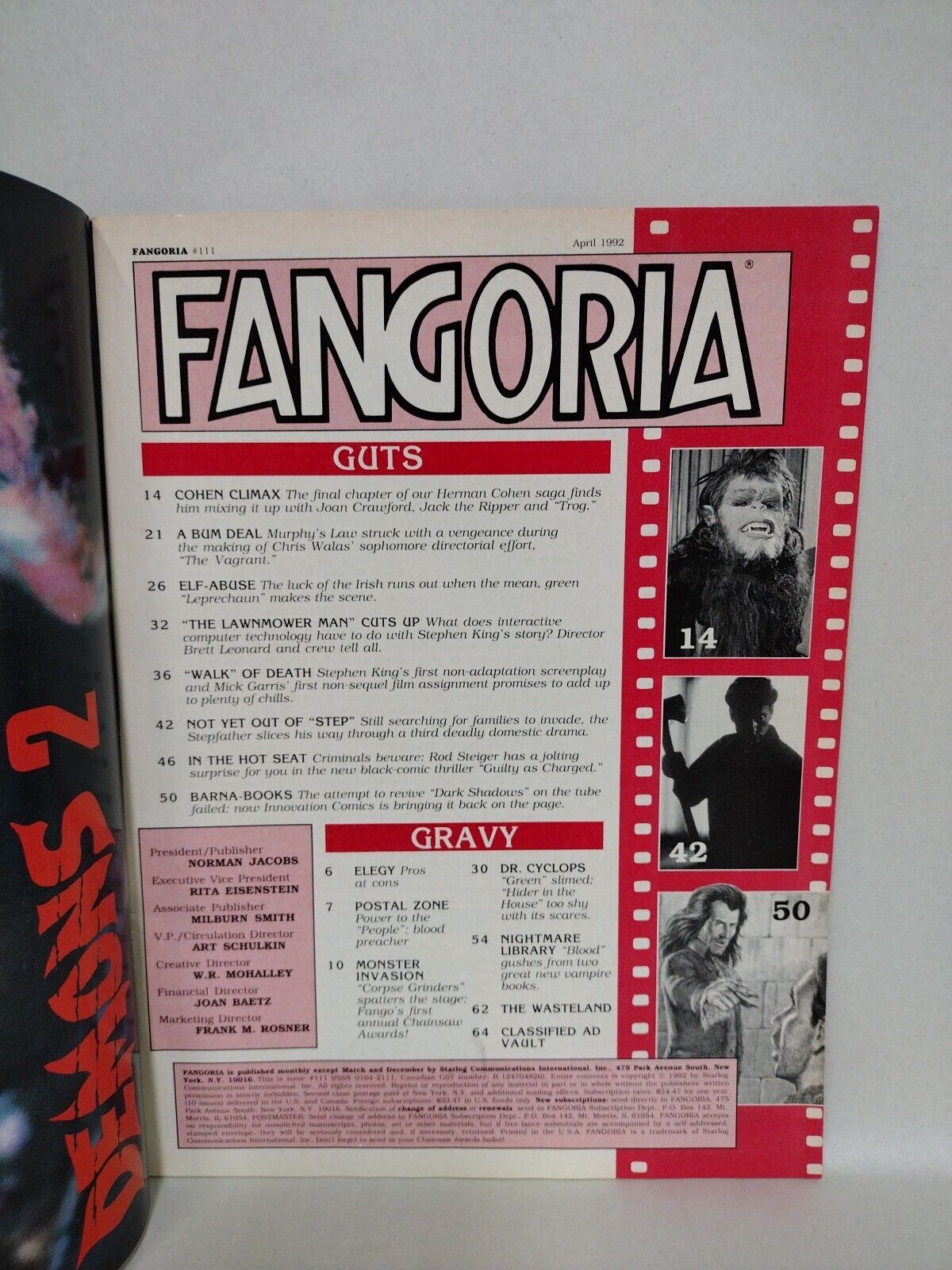 FANGORIA Magazine 111 (1992) Leprechaun Sleepwalkers Lawnmower Man Demons 2