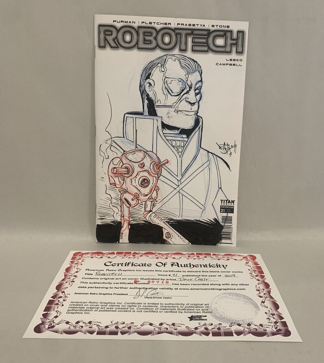 ROBOTECH #21 Blank Variant Cover Comic 2019 W Original Art Dave Castr