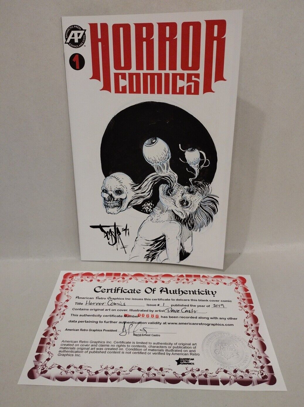 Horror Comics #1 (2019) Antarctic Press Blank Cover W Original Dave Castr Art