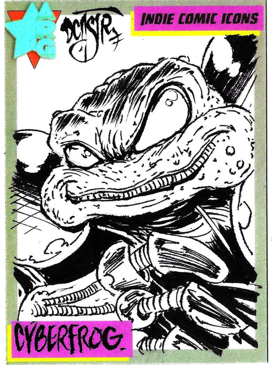 Indie Comic Icons Sketch Card w Original Cyberfrog Art DCastr (2023) ARG Sealed