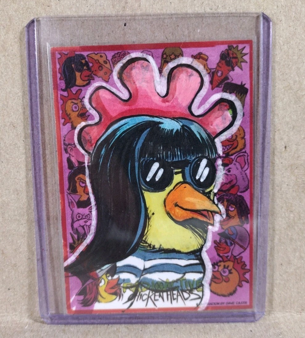 Radioactive Chicken Heads Exclusive Sketch Card W Original Rockin Robin Art