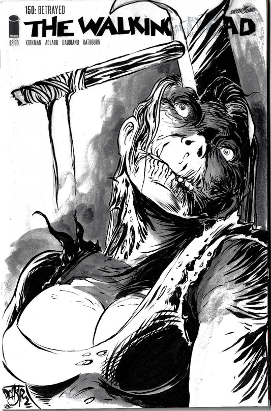 Walking Dead #150 (2016) Sketch Variant Cover Comic W Original Dave Castr Art