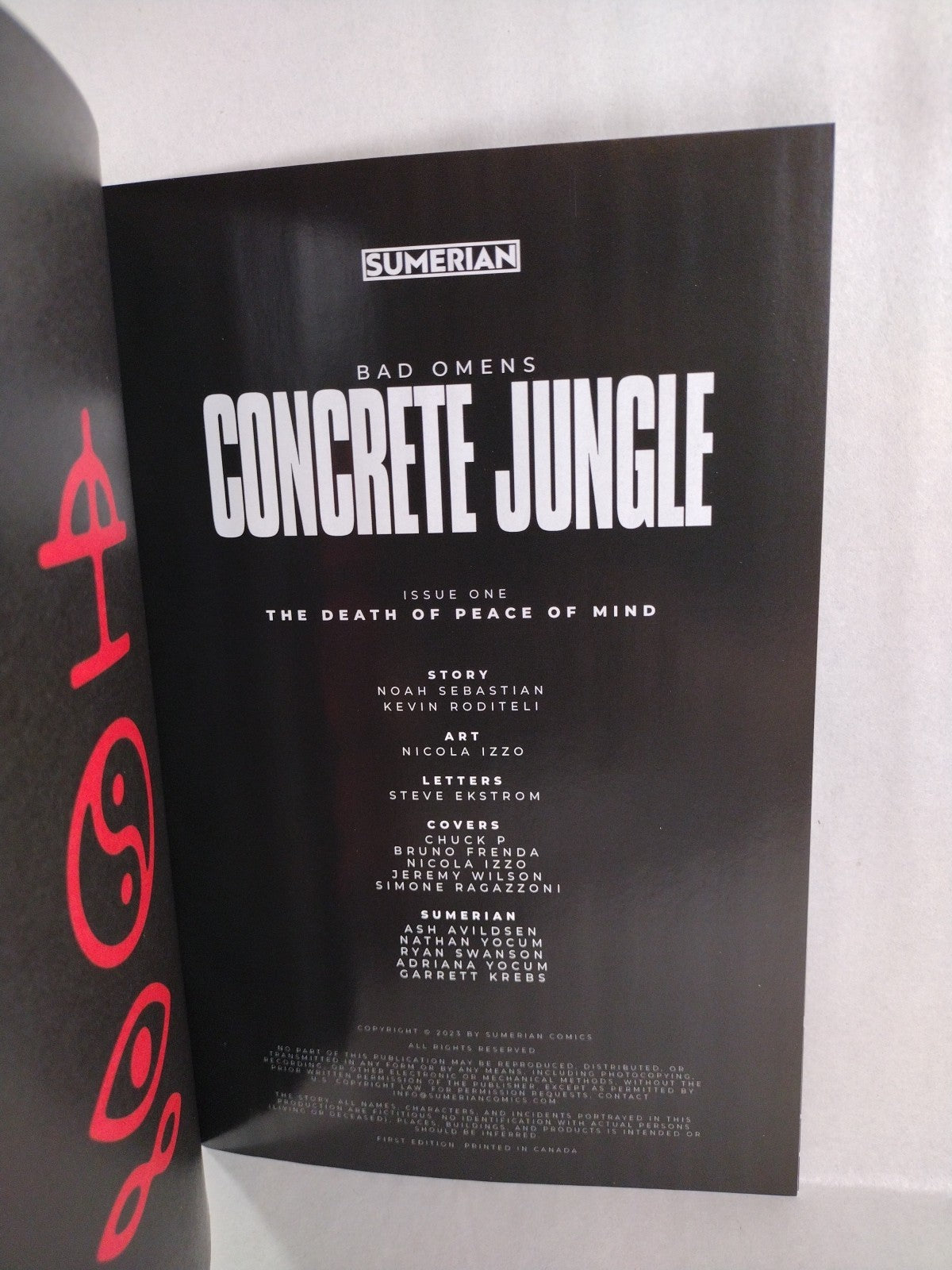 Bad Omens Concrete Jungle #1 Sumerian Sketch Cover Variant W Original DCastr Art